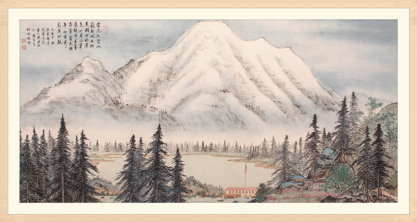 8美国雷尼尔雪山 68cm×133cm    2009年.JPG